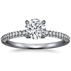 Clare Lab-Created Diamond Rose Gold 4 Prong Side Stone Engagement Ring
