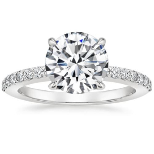 Bennca 0.20 - 3.00 Carat Lab-Created Diamond Round cut 4 Prong  Side Stone Engagement Ring