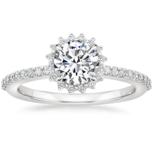 Prinsy 0.20-3.00 Carat 4 Prong Flower Style Round Cut Engagement Ring Diamond Set
