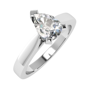 Iniya 0.20-3.00 Carat Pear Shaped Solitaire Diamond Ring