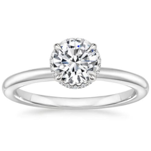 Coeli Natural Diamond 4 Prong Set Side Stone Engagement Ring