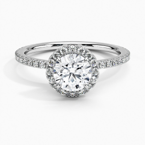 Azuro 0.20 - 3.00 Carat Natural Diamond Round cut Halo Engagement Ring