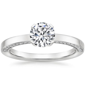 Cambree Natural Diamond 4 Prong Set Side Stone Engagement Ring