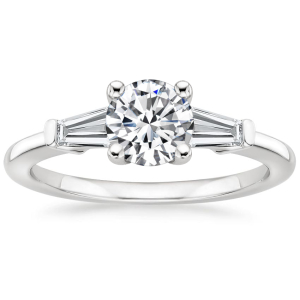 Andrea 0.20-3.00 Carat Round Diamond Engagement Ring With Baguette Diamond Set