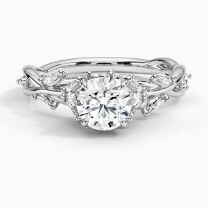 Agnes 0.20-3.00 Carat Round Diamond Engagement Ring With Marquise Diamond Set