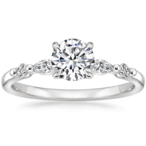 Bobinsa 0.20-3.00 Carat Round Diamond Engagement Ring With Pear And Round Diamonds as a Side Stone