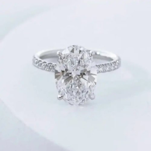 Belcy 0.20-3.00 Carat Oval Shaped Natural And Lab Created Diamond Ring