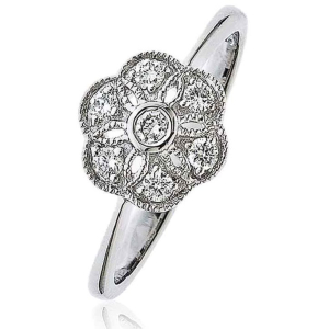 Natural Round cut Sparkling Diamond Cluster Ring 18k Gold 