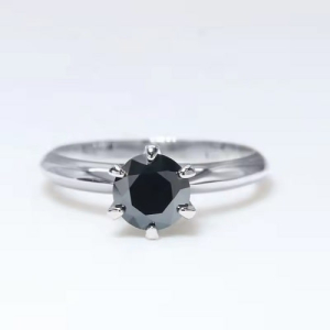 Arietta 0.50 - 2.00 Carat Round cut Black Diamond Engagement Ring
