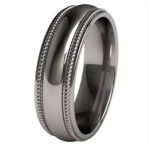 6.00mm Milgrain slight Flat Plain Wedding Band Ring 