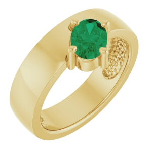 Brigid Emerald Yellow Gold  Diamond Ring