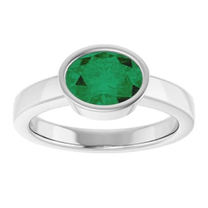 1.50 Carat Natural Emerald May Birthstone Oval Cut Solitaire Women's Ring