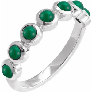 0.85 Carat Natural Emerald May Birthstone Round Brilliant Cut Women's Ring