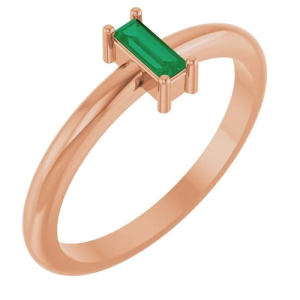 Yumi Emerald Rose Gold  Diamond Ring