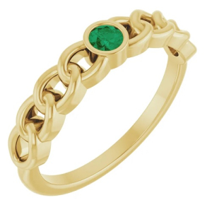 Brea Emerald Yellow Gold  Diamond Ring