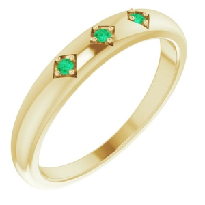 Brisa Emerald Yellow Gold  Diamond Ring