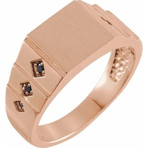 Cynna Black Diamond Rose Gold Men's Wedding Ring