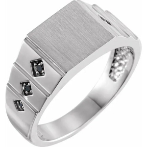 Cynna Black Diamond Round cut Men's Wedding Ring