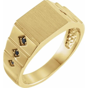 Cynna Black Diamond Yellow Gold Men's Wedding Ring