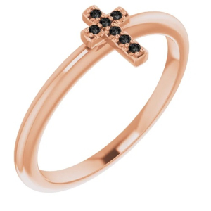 Zada Rose Gold Black Diamond Ring