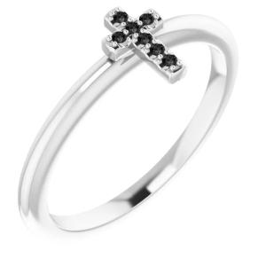 Zada 0.10 Carat Round cut Black Diamond Ring