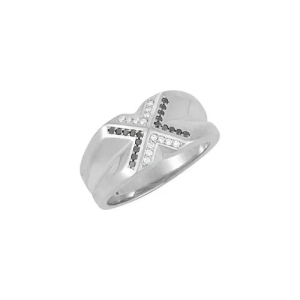 Zoa Black White Gold Men's Wedding Diamond Ring