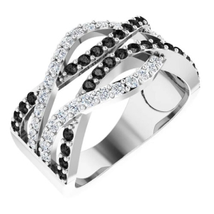Zanova 1.36 Carat Round cut Black Diamond Ring
