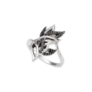 Zanyla Rose Gold Black Diamond Ring