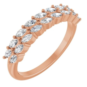 Diamanda Natural Rose Gold 4 Prong  Diamond Ring