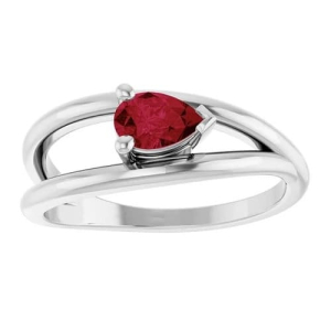 Dandra Natural Ruby 3 Prong  Diamond Ring