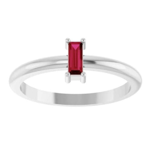Delora Natural Ruby 4 Prong  Diamond Ring