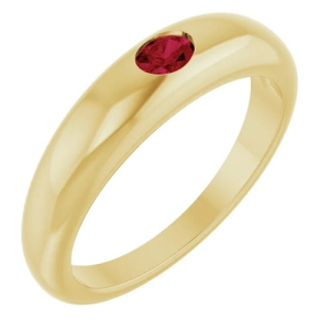 Deeandra Natural Ruby Yellow Gold Bezel  Diamond Ring