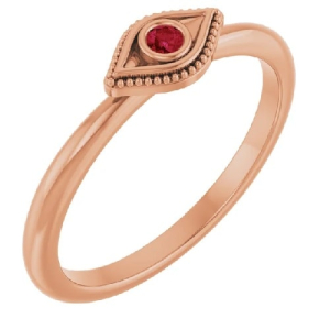 Delma Natural Ruby Rose Gold Bezel  Diamond Ring