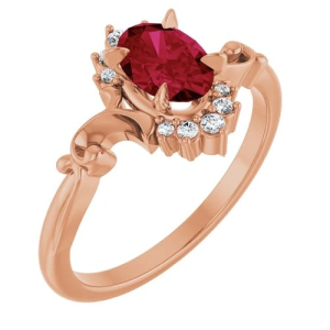 Zuriel Natural Ruby Rose Gold  Diamond Ring