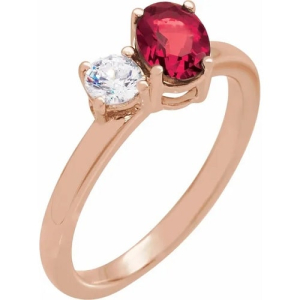 Zhara Natural Ruby Rose Gold  Diamond Ring