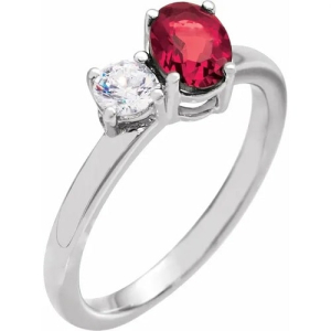 Zhara 1.25 Carat Natural Ruby Oval cut  Diamond Ring