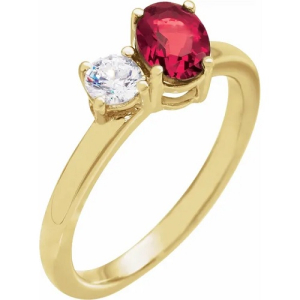 Zhara Natural Ruby Yellow Gold  Diamond Ring