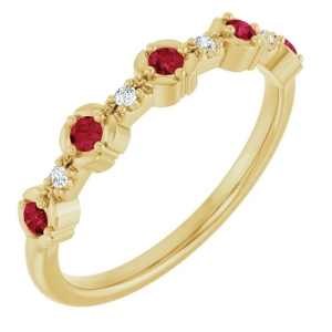 Luna Natural Ruby Yellow Gold  Diamond Ring