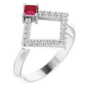 Lillian Natural Ruby  Diamond Ring