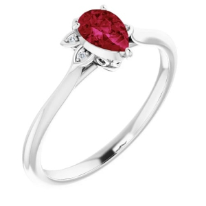 Leilani Natural Ruby  Diamond Ring