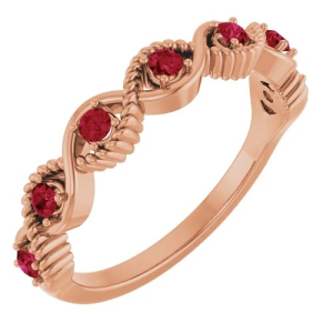 Lilah Natural Ruby Rose Gold  Diamond Ring