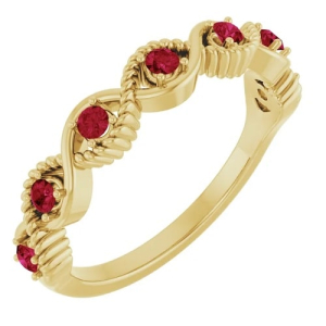Lilah Natural Ruby Yellow Gold  Diamond Ring