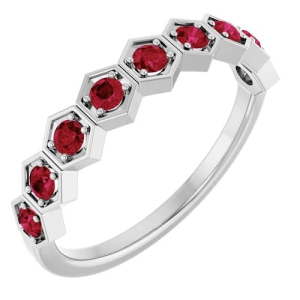 Leia Natural Ruby  Diamond Ring