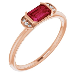 Leia Natural Ruby Rose Gold  Diamond Ring