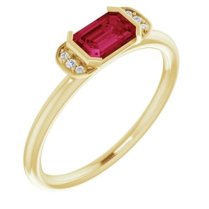 Leia Natural Ruby Yellow Gold  Diamond Ring