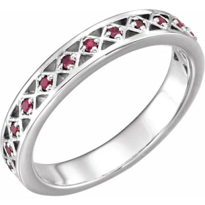 Lilith Natural Ruby Silver  Diamond Ring