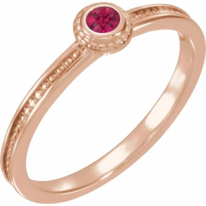Jane Natural Ruby Rose Gold  Diamond Ring