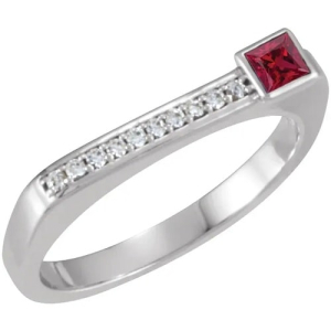 Kayla Natural Ruby  Diamond Ring