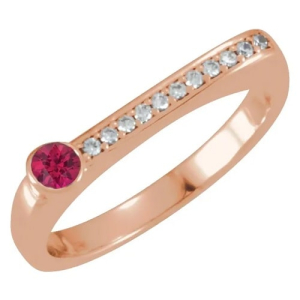 Luciana Natural Ruby Rose Gold  Diamond Ring