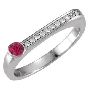 Luciana Natural Ruby Silver  Diamond Ring